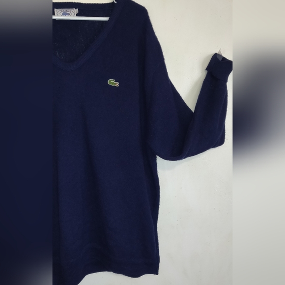 Vintage LACOSTE IZOD ALLIGATOR Pullover Sweater NAVY BLUE Men XL - Picture 4 of 11